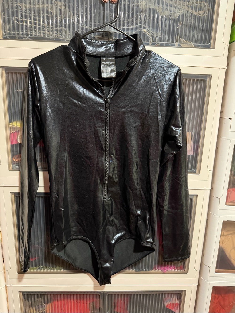 Black Zip Front bodysuit